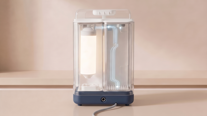 Built-in water filter.
